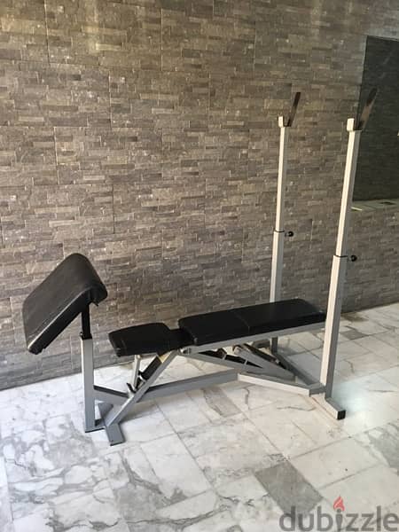 adjustable bench adjustable rack with biceps like new super heavy duty 0