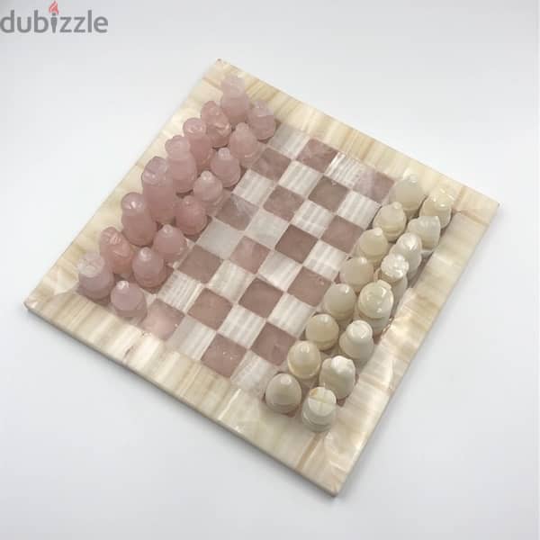 Chess set Rose Quartz crystal 2