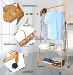 3in1 Wooden Coat Stand Hanging Clothes 164x59x45 0
