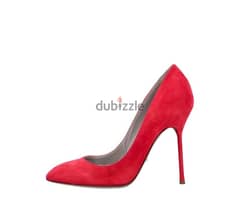 Sergio Rossi red pink suede heels