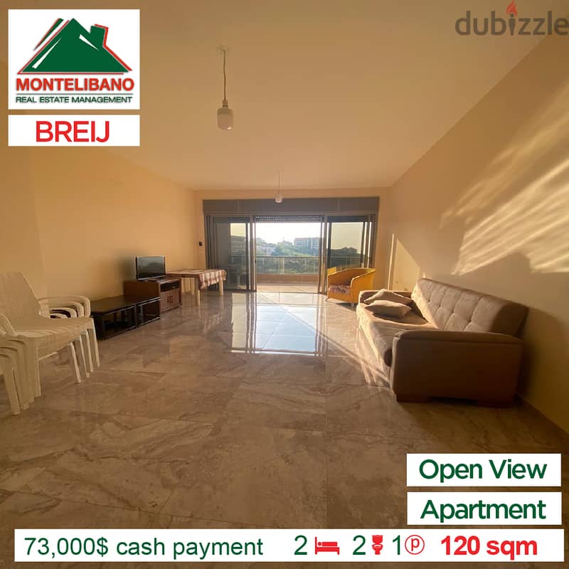 Catchy Apartment with Open View for Sale in Breij Jbeil!! 2