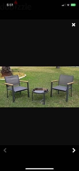 Steel Set 2 Chairs + Table . طقم حديد ٢ كرسي+ طاولة 0