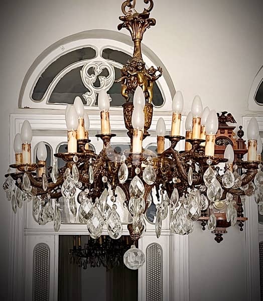 Antique chandelier copper ثريات أنتيك نحاس حفر 2