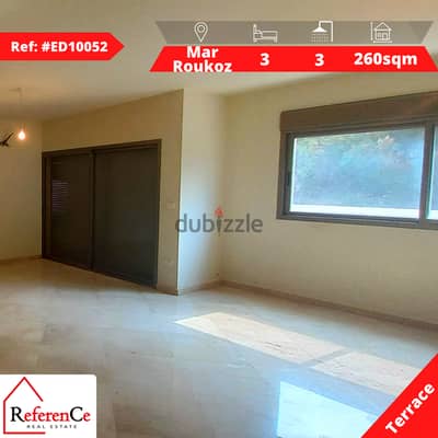 New apartment + Terrace in Mar roukoz شقة جديدة + تراس في مار روكز