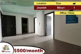 Jounieh 60m2 | Office | For Rent | Prime Location | Luxury |