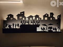 Metal wall art decor (2 layers) with LED strip