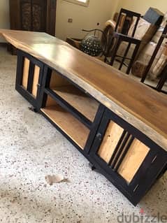 solid wood tv table 0