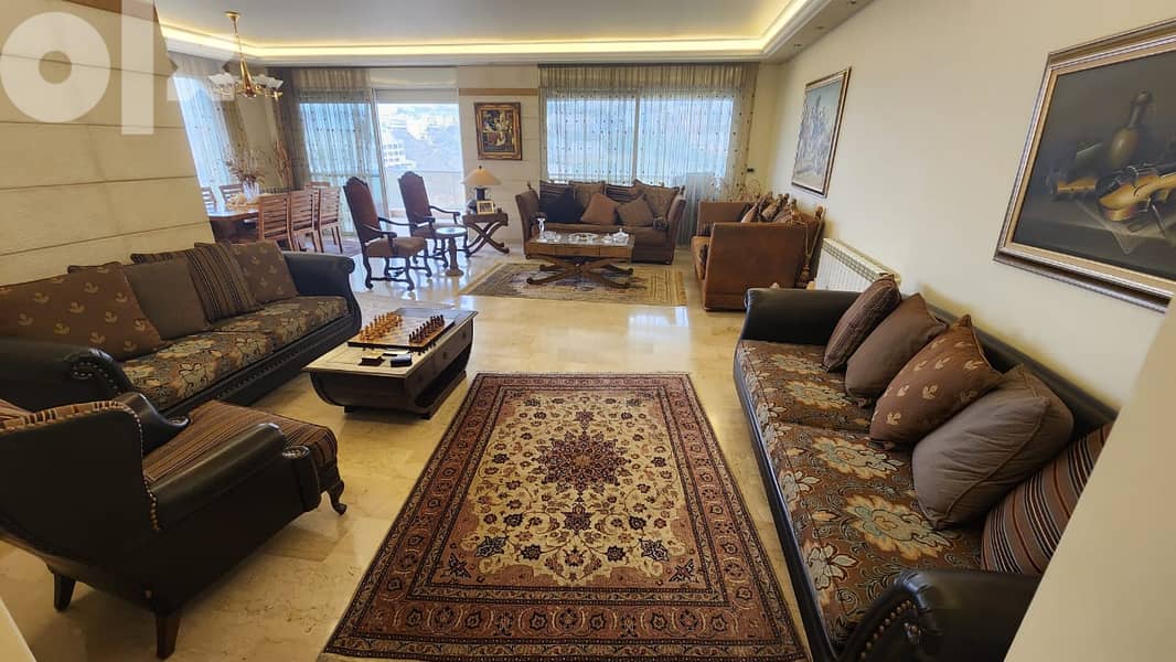Lux Furnished 245m2 apartment + view For rent in Mar Takla / Hazmieh 7