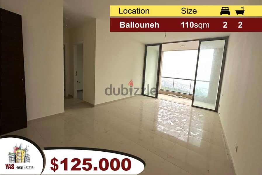 Ballouneh 110m2 | New | Swimming pool | Gated community | Sea View | 0