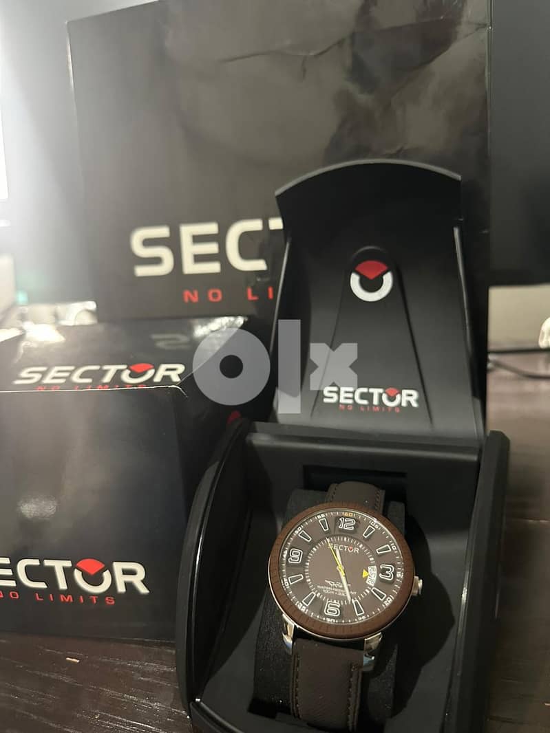 SECTOR 400 Mens watch Leather Oversize case XL Black White Brown New D 1