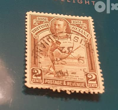 1931 British Guiana King Edward 2 cents postage revenue