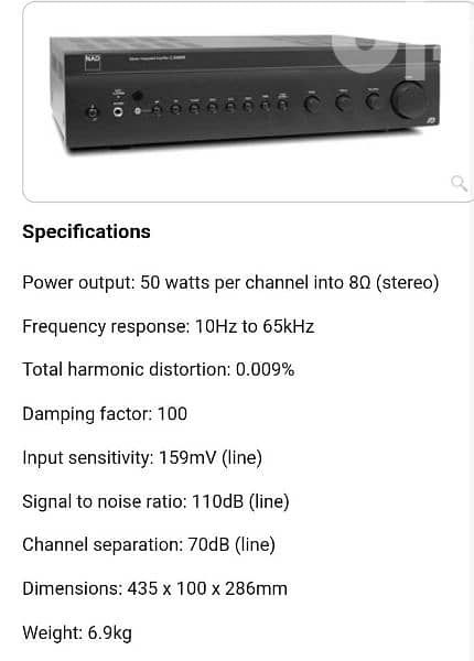 NAD C326BEE Stereo Integrated Amplifier with original remote control. 1