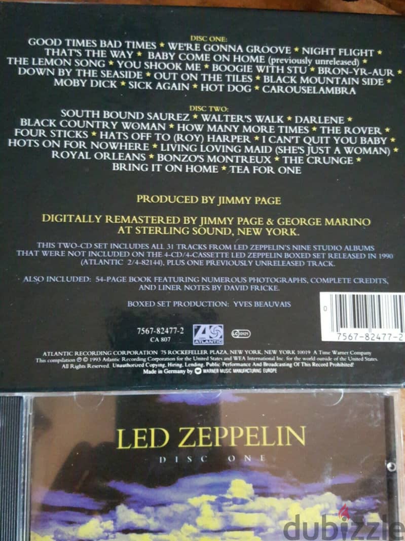 Led Zeppelin boxed set 2 new open box 2 cds+book 2