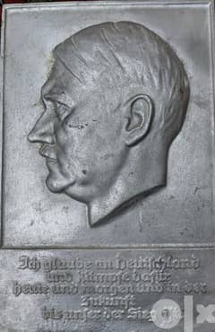 Adolf Hitler Portrait Plague Aluminium 31 cm x 21 cm