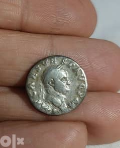Ancient Vespesian Roman Emperor Silver Coin Denarius