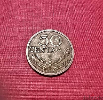 Portugal 50 centavos 1971 bronze coin