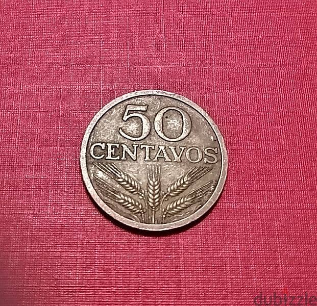 Portugal 50 centavos 1971 bronze coin 0