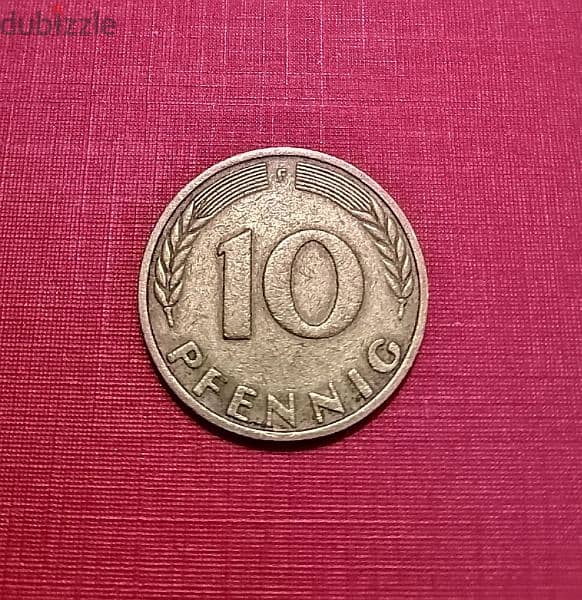 1950 Germany 10 Pfennig VF. KM# 108 0