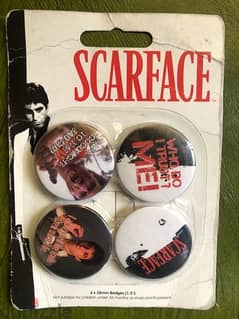 collectibles 4 Badge Pack, SCARFACE ,Pack 1, (4 x 38mm Badges