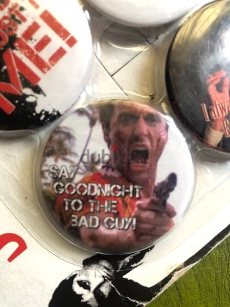 collectibles 4 Badge Pack, SCARFACE ,Pack 1, (4 x 38mm Badges 1