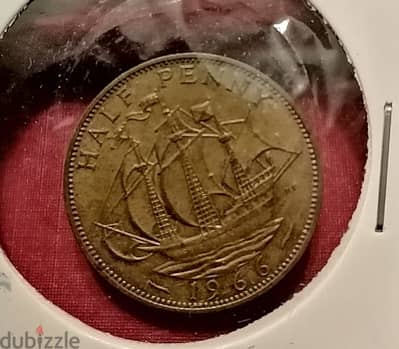 1966 England Half Penny Q. Elizabeth II