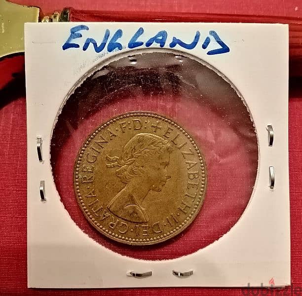 1966 England Half Penny Q. Elizabeth II 2