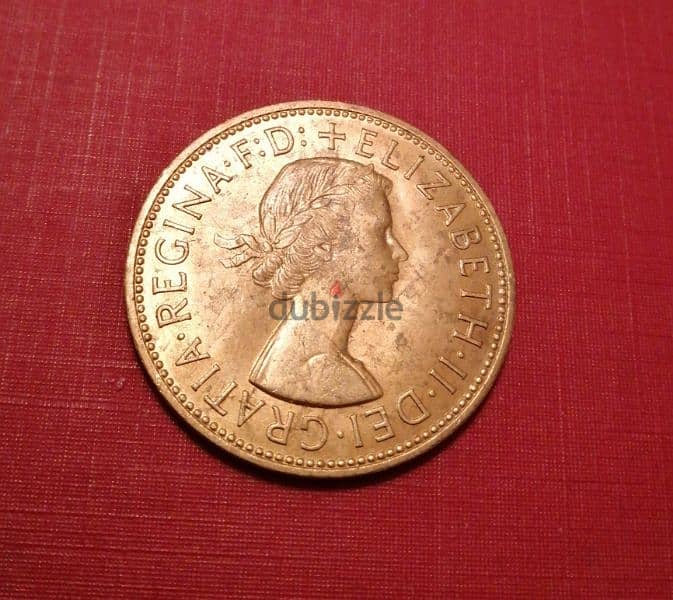 1967 England large Penny coin Q. Elizabeth II 1