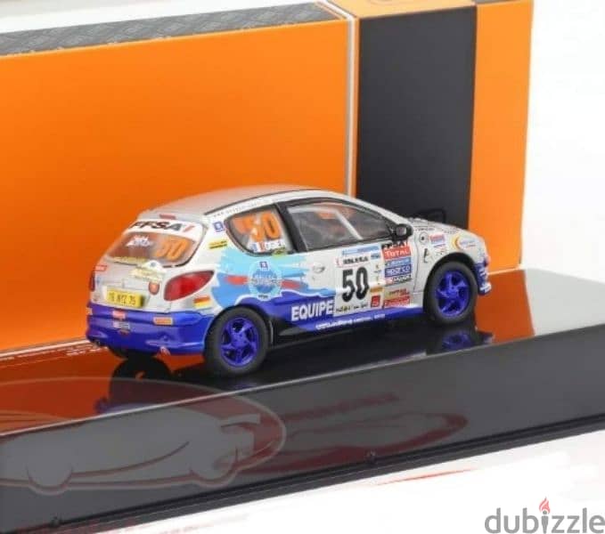 Peugeot 206 XS (Rally Terre Cardabelles '06) diecast car model 1;43. 4