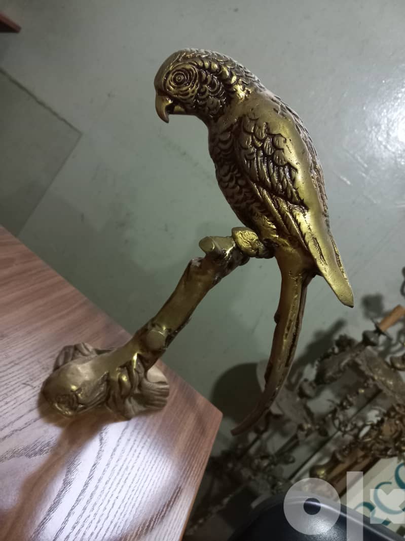 Parrot Bronze Statue Decor 0