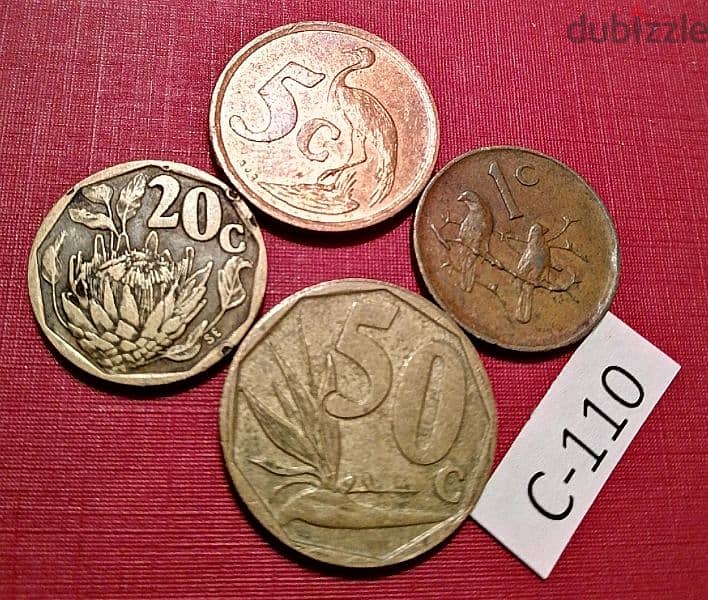 Africa old coins Lot # C-110 x 4 pcs 0