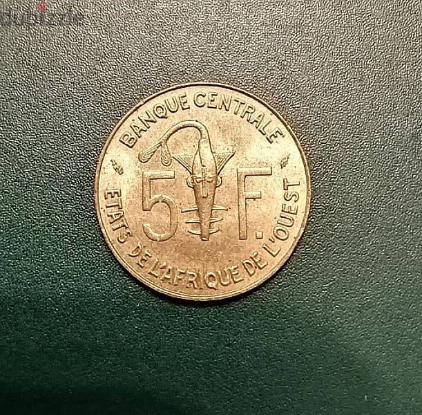 West Africa state 5 Francs 1976 tete de Gazelle 1