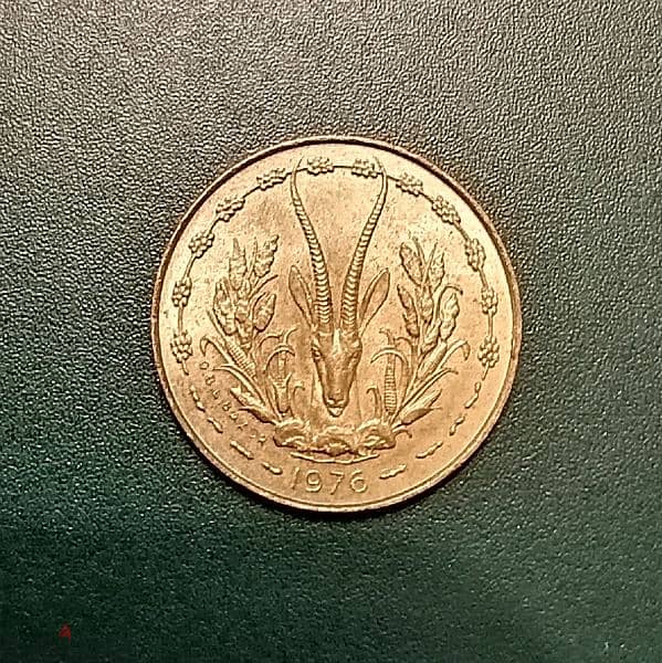 West Africa state 5 Francs 1976 tete de Gazelle 0