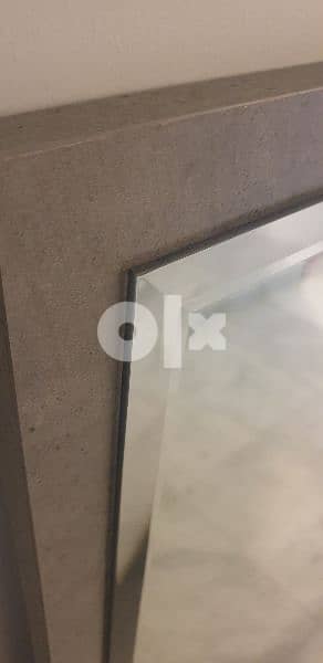 Mirror with grey concrete effect border 112cm x 75cm 1