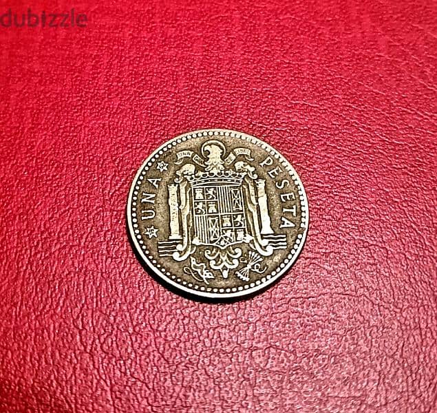 1953 Spain one Peseta Francisco Franco KM# 775 1