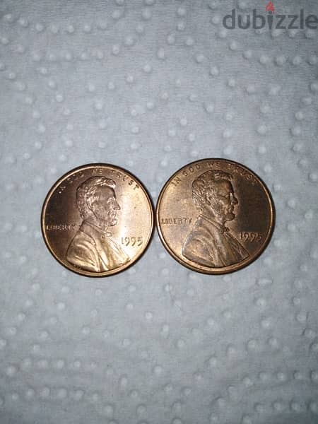 2 Rare 1995 Lincoln Cent “A. M” Error 1