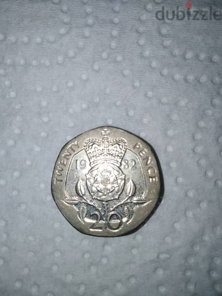 Rare 1982 New Pence 20p British Elizabeth ll Coin 1