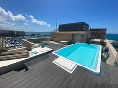 triplex / private pool / terrace /full marina view for rent waterfront