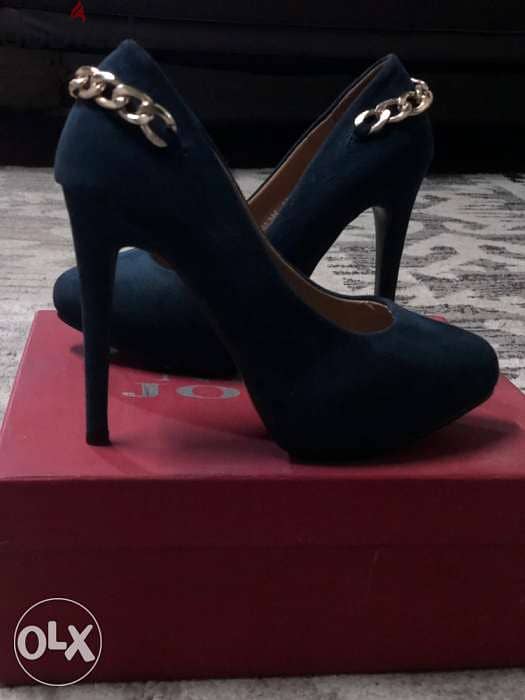Women shoes, navy color, high heels, mokhmal 7