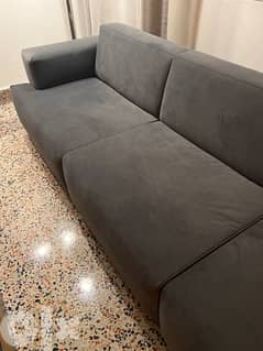 Grey Velvet Sofa 0