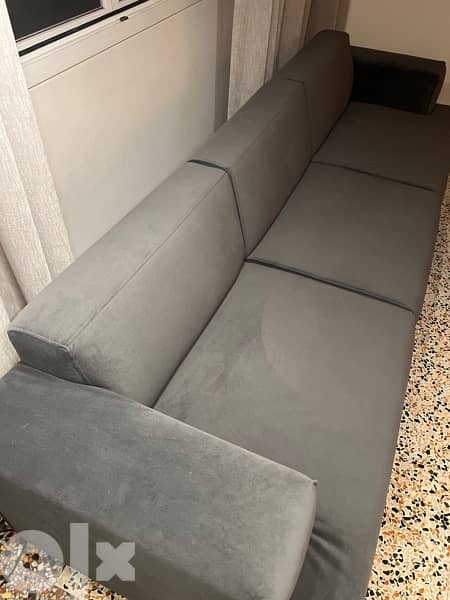 Grey Velvet Sofa 1