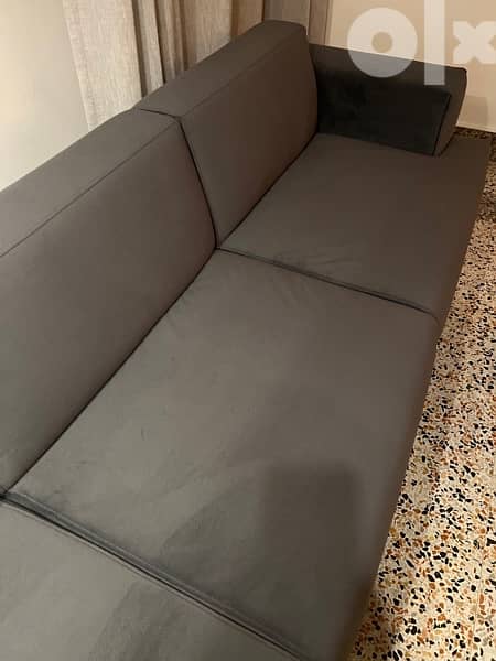 Grey Velvet Sofa 2