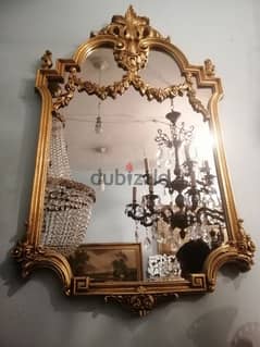 مراية فرنسية خشب مسيف خفر ناعم جدا تلبيس ورق الذهب mirror 0