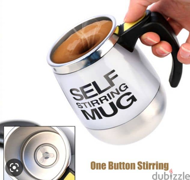 self sterring stainless steel mug 10