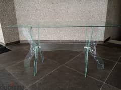 تصفية عامة Hand graved glass table special price 40$