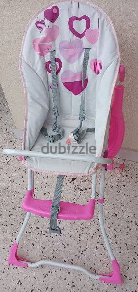 high chair pink like new 1