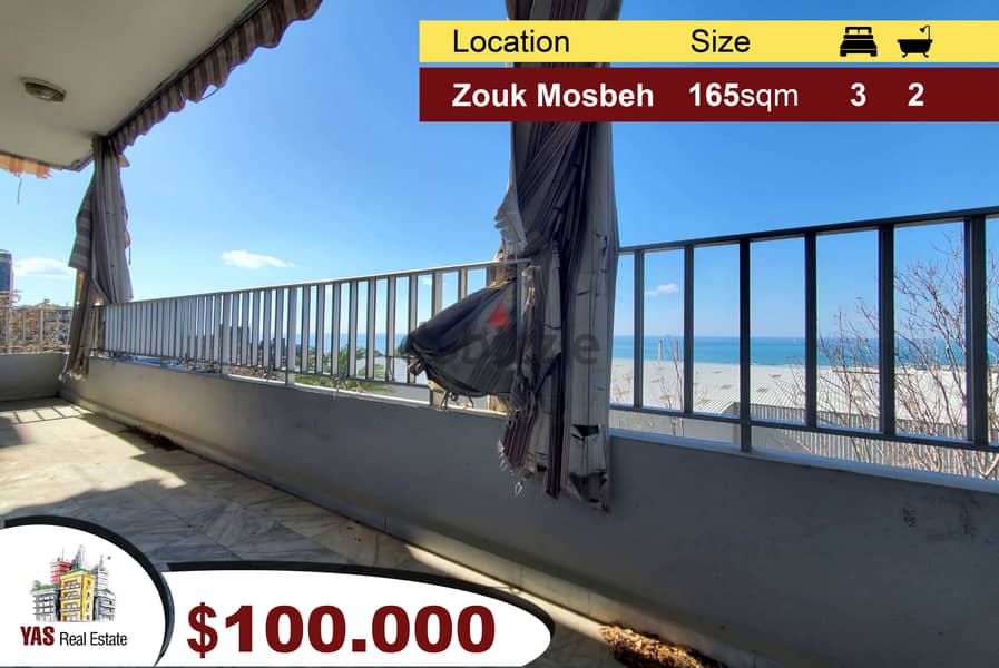 Zouk Mosbeh 165m2 | Mint Condition | Prime Location | Open View  TO | 0