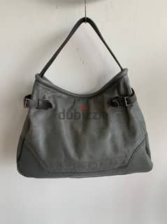 Napapijri large grey genuine leather bag