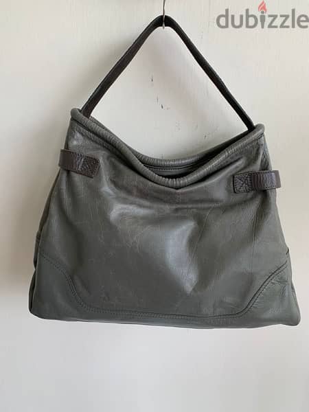Napapijri large grey genuine leather bag 1