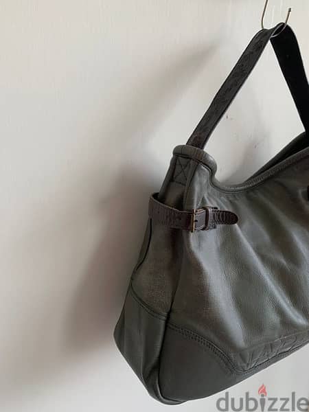 Napapijri large grey genuine leather bag 2
