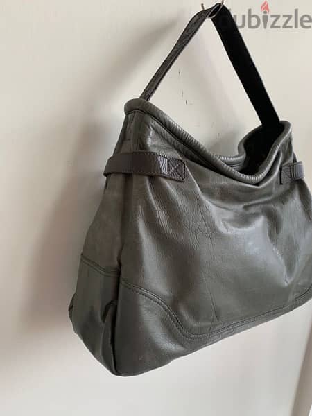 Napapijri large grey genuine leather bag 4